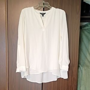 Simple Vera Women's Long Sleeve Top, V neck, Versatile Piece, Marshmallow White